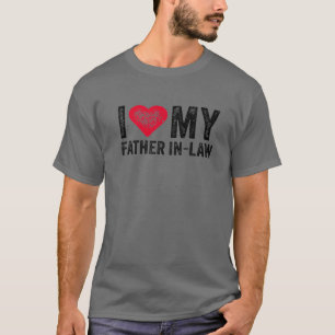 T-shirt J'Aime Mon Père En Droit Red Heart Fête des pèr