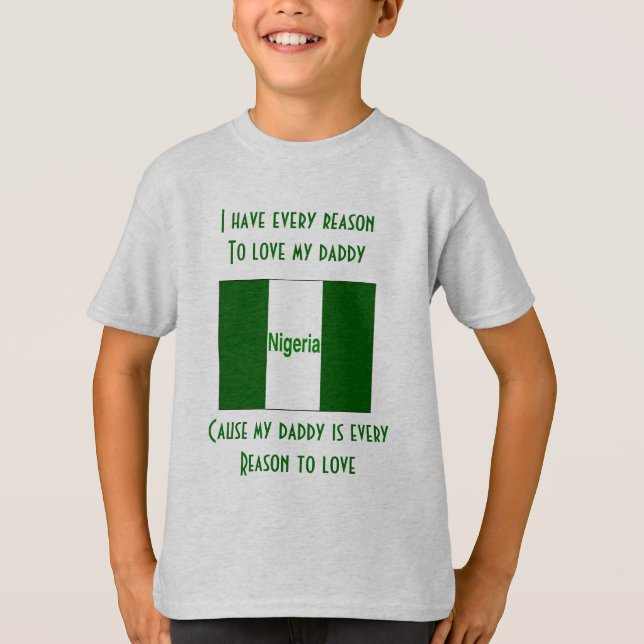 T-shirt J'aime mon père nigérian (Devant)
