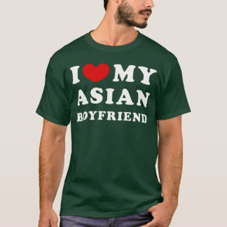 T-shirt J'aime mon petit ami asiatique Je aime mon petit a