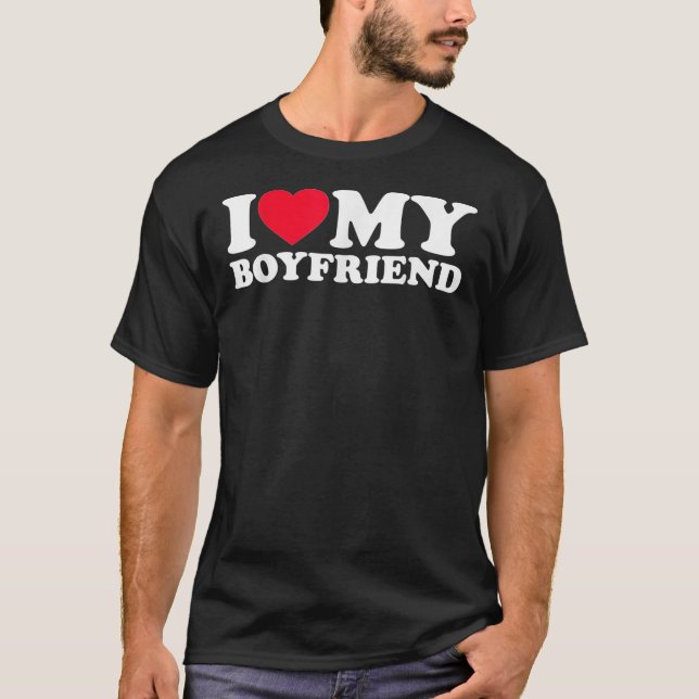 T-shirt J'Aime Mon Petit-Ami Chemise Je Coeur Mon Petit-Am (Devant)