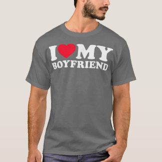 T-shirt J'Aime Mon Petit-Ami Chemise Je Coeur Mon Petit-Am