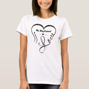 T-shirt J'aime mon petit ami, j'♥ nous