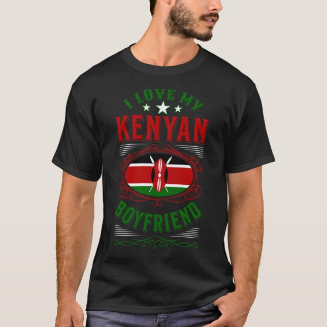T-shirt J'aime mon petit ami kenyan (Devant)