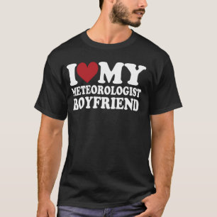 T-shirt J'aime mon petit ami météorologue pour petite amie