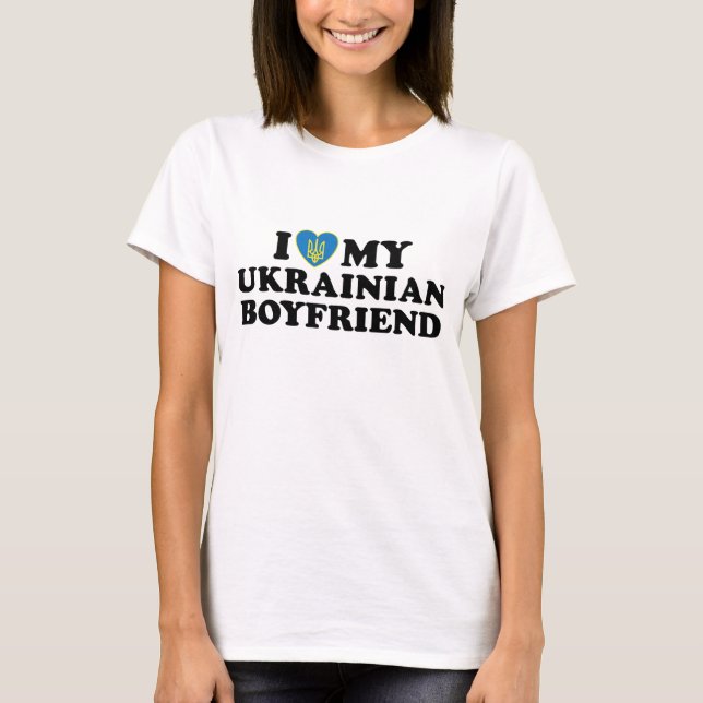 T-shirt J'aime mon petit ami ukrainien (Devant)