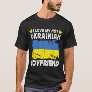 T-shirt J'aime mon petit ami ukrainien chaud Couple Ukrain