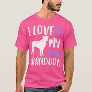 T-shirt J'Aime Mon Petit Chien De Boxer Grand-Mère Grand-P