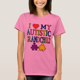 T-shirt J'aime mon petit-enfant autiste