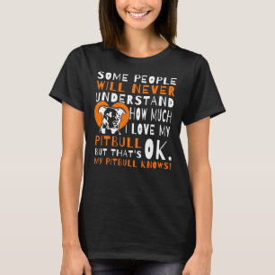 T-shirt J'Aime Mon Pitbull Chien Drôle Citation Mignonne P