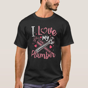 T-shirt J'Aime Mon Plumber Plumber Femme Femmes Filles