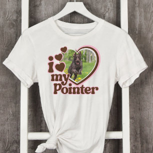 T-shirt J'aime mon pointre personnalisé Coeur rose Photo