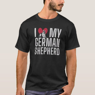 T-shirt J'aime mon propriétaire de berger allemand