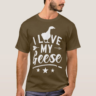 T-shirt J'aime mon propriétaire d'oie Amoureux des animaux