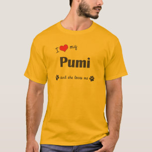 T-shirt J'aime mon Pumi (le chien femelle)