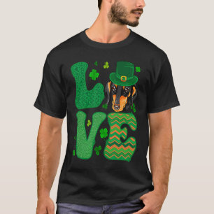 T-shirt J'aime mon Saint-Pa Dachshund Wiener Dog Leprechau