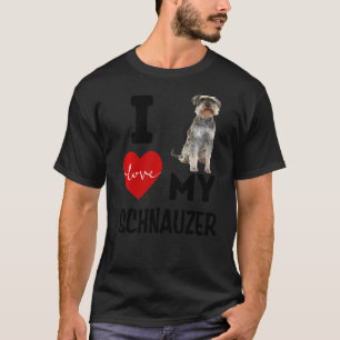 T-shirt J'Aime Mon Schnauzer Chien Animal Animaux Animaux 