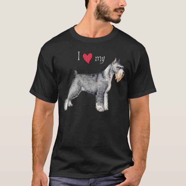 T-shirt J'aime mon Schnauzer standard (Devant)
