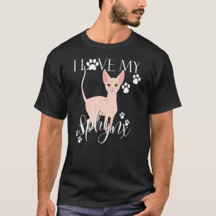 T-shirt J'Aime Mon Sphynx Ca Chats Dame Maman Kitty Kitten