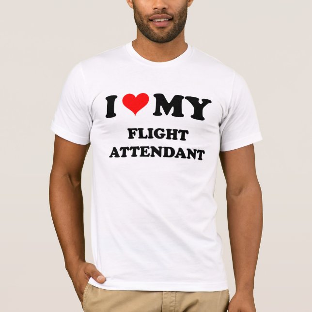 T-shirt J'aime mon steward (hôtesse de l'air) (Devant)