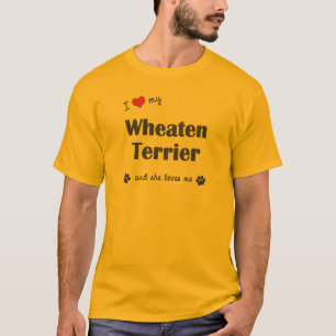 T-shirt J'aime mon Terrier blond comme les blés (le chien