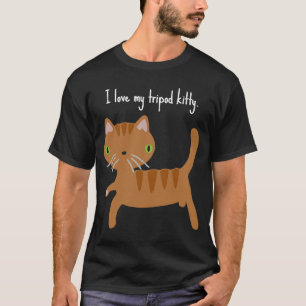 T-shirt J'aime mon Tripod Kitty trois pattes de chatte fie