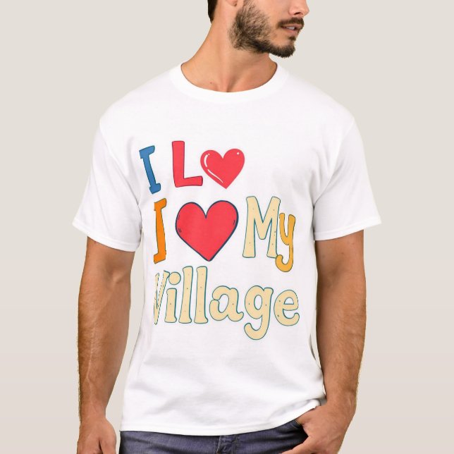 T-shirt J'Aime Mon Village (Devant)