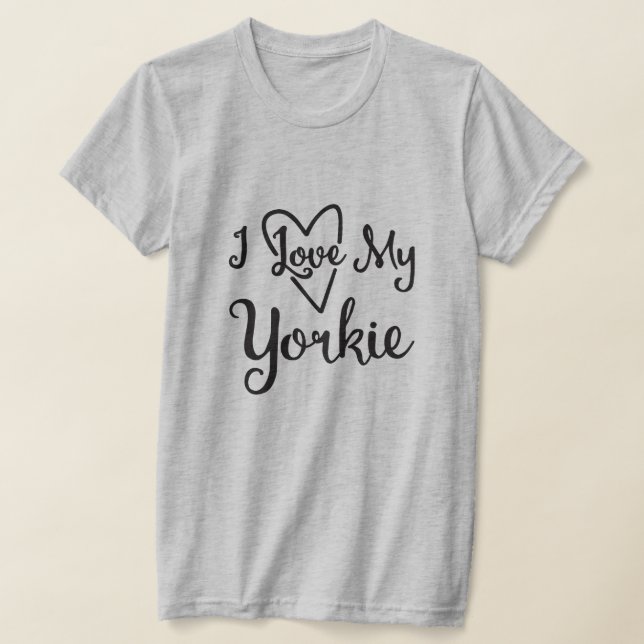 T-shirt J'Aime Mon Yorkie (Poser)