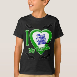 T-shirt J'Aime Mon Zombie Avec Ta Photo Avec Des Bateaux