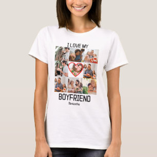 T-shirt J'aime My Boyfriend Custom 9 Photo Collage