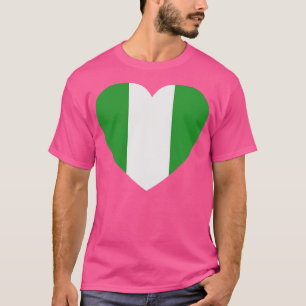 T-shirt J'aime Nigeria HeartFormé Drapeau Nigérian