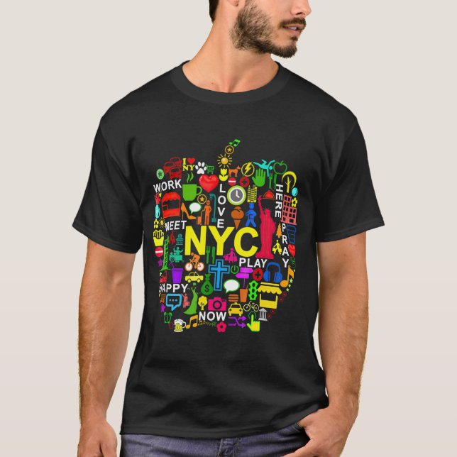 T-shirt J'AIME NYC s NOUVELLE YORK CIY BIG APPLE (Devant)