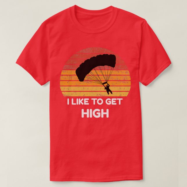 T-shirt J'Aime Obtenir Un Parachute De Sauts Élevé Parachu (Design devant)