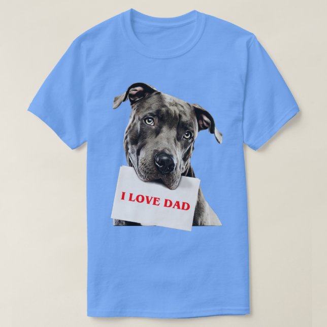 T-shirt J'aime papa Pitbull (Design devant)