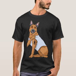 T-shirt J'Aime Papa Tattoo Drôle Berger Allemand Père Chie