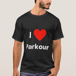 T-shirt J'Aime Parkour Avec Un Rouge Il