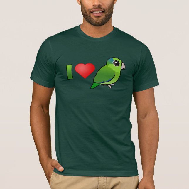 T-shirt J'aime Parrotlets Pacifique (le vert) (Devant)