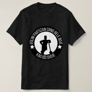 T-shirt J'aime Partizan de couleur noir et blanc