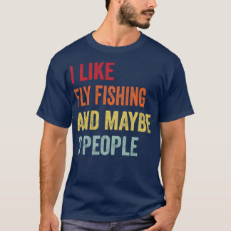 T-shirt J'Aime Pêcher À La Mouche Peut-Être 3 Personnes 1