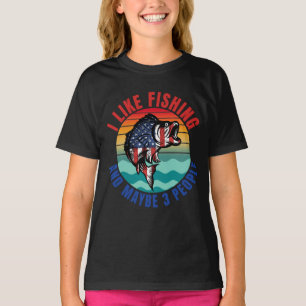 T-SHIRT J'AIME PÊCHER ET PEUT-ÊTRE 3 PERSONNES