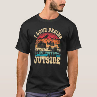T-shirt J'Aime Peeing En Dehors Du Camping Rétro Randonnée