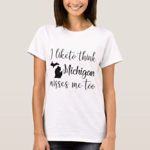 T-shirt j'aime penser des coups manqués Michigan imitation