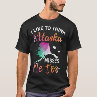 T-shirt J'Aime Penser Que L'Alaska Me Manque Trop Floral