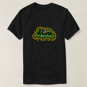 T-shirt J'AIME PICKLEBALL USA Design, Pickleball