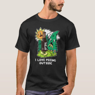 T-shirt J'Aime Pisser À L'Extérieur Du Camping Rétro Drôle