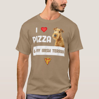 T-shirt J'Aime Pizza Et Mon Irlandais Terrier Chien Pepper