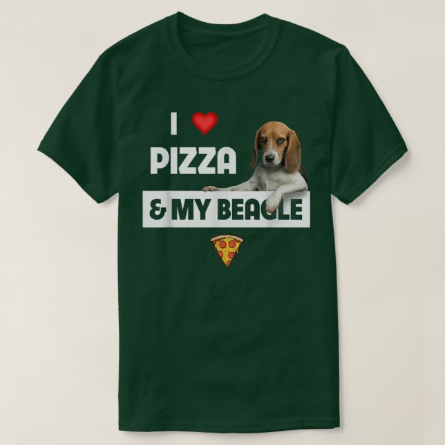 T-shirt J'Aime Pizza Et Mon Propriétaire De Chien Beagle P (Design devant)