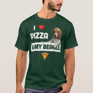T-shirt J'Aime Pizza Et Mon Propriétaire De Chien Beagle P