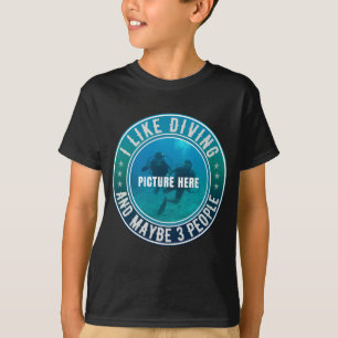 T-SHIRT J'AIME PLONGER ET PEUT-ÊTRE 3 PERSONNES PERSONNALI