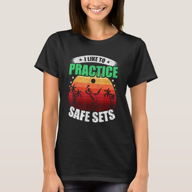 T-shirt J'aime pratiquer des jeux de sécurité Volleyball C (Devant)