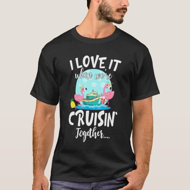 T-shirt J'Aime Quand Croisaient Ensemble Flamant rose Fri (Devant)